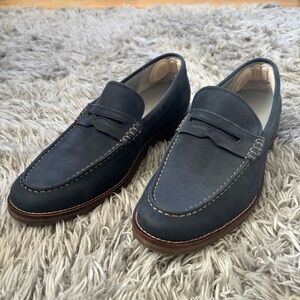 Sperry STS19621 Men's Gold Cup Exeter Suede Leather Penny Loafer Dress Navy 9.5